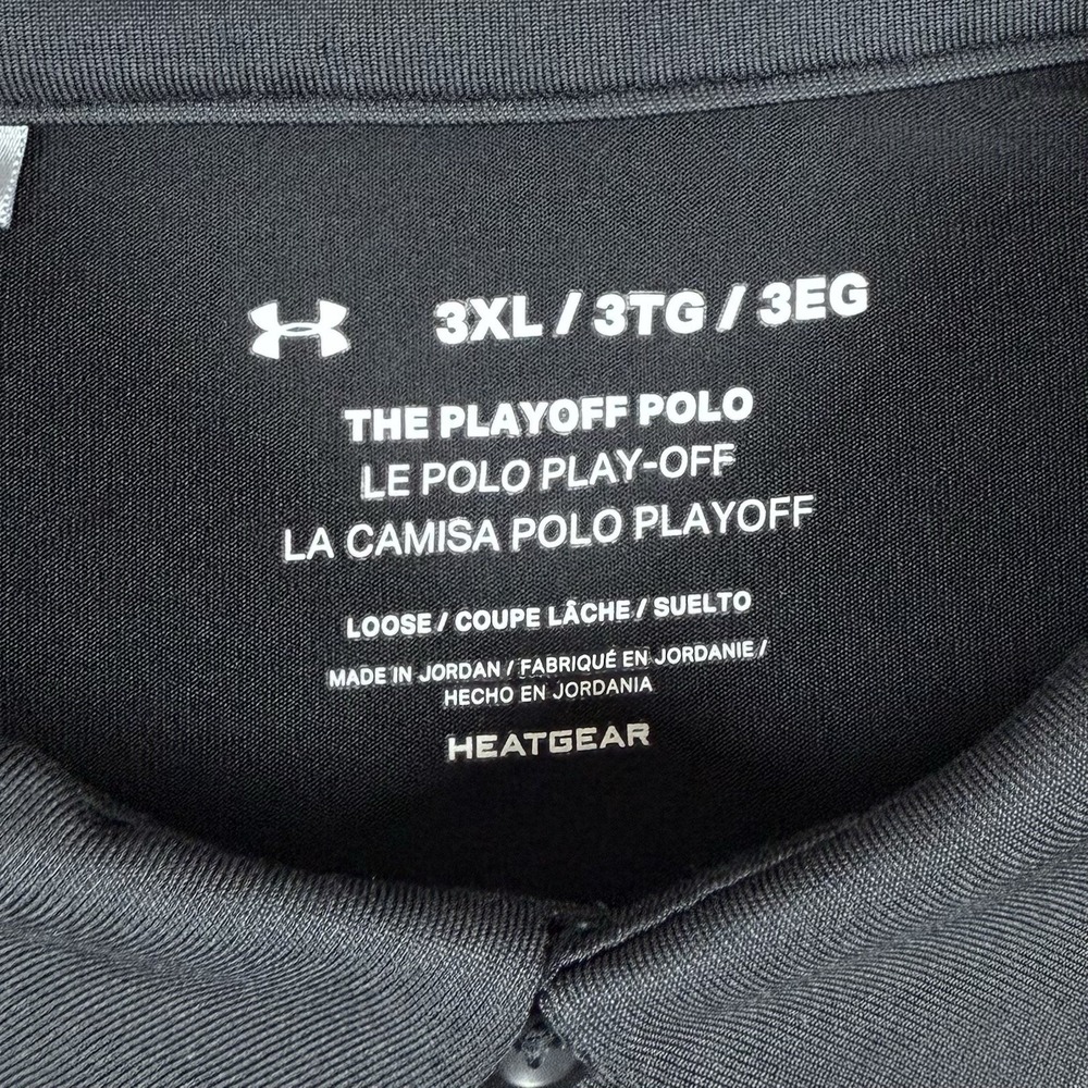 Under Armour Men's 3XL The Playoff Polo Black Teal Golf Polo Shirt - Picture 4 of 5
